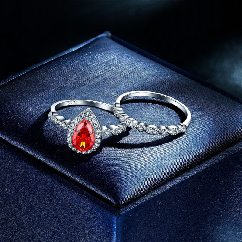 1.5ct Gemstone 2-in-1 Stackable Ring Set - Premium 925 Silver with 5A Zirconia & High Carbon Diamonds