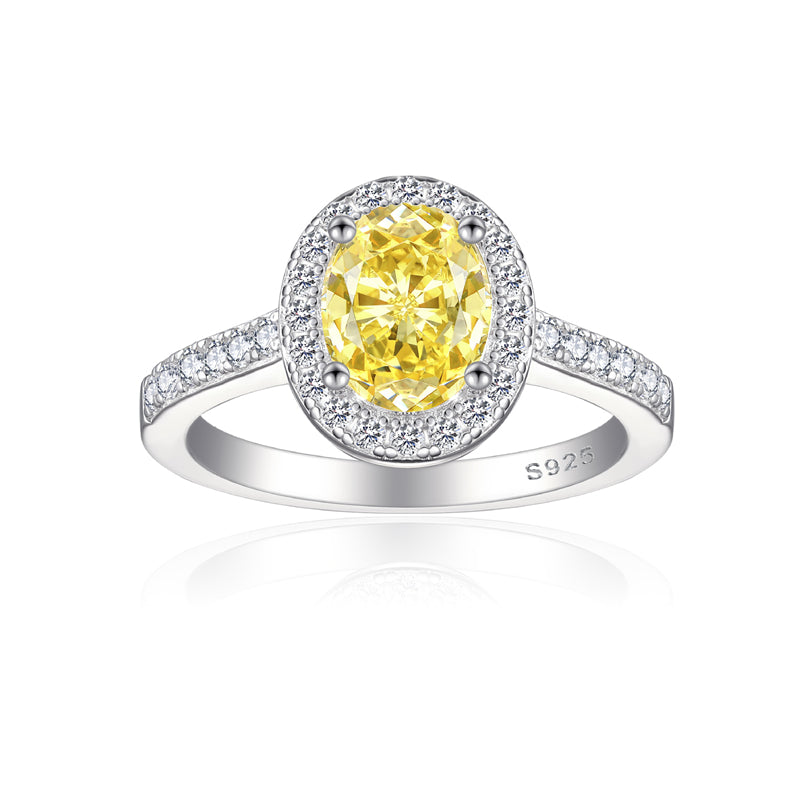 1.5ct Gemstone 925 Silver Ring - Elegant 6×8mm Ice-Cut Geometric Band for Women