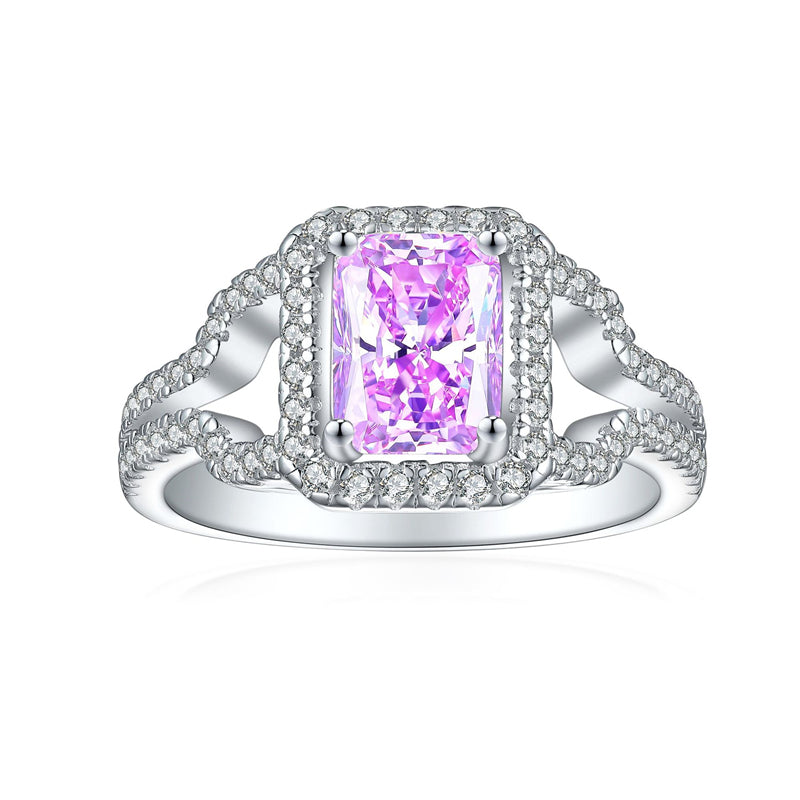 1.5ct Gemstone 925 Sterling Silver Ring – Elegant 6*8 Princess-Cut Flame & Ice-Cut Band for Women