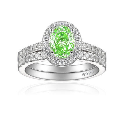 1.5ct Gemstone 925 Sterling Silver Stackable Ring Set – Luxury Ice-Cut Geometric Wedding Bands for Women