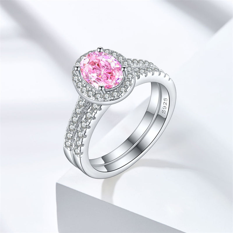 1.5ct Gemstone 925 Sterling Silver Stackable Ring Set – Luxury Ice-Cut Geometric Wedding Bands for Women