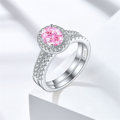 1.5ct Gemstone 925 Sterling Silver Stackable Ring Set – Luxury Ice-Cut Geometric Wedding Bands for Women