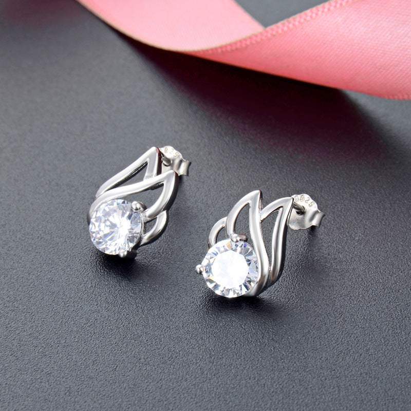 S925 Sterling Silver Plated Stud Earrings - Playful Cartoon Style Earrings with Plastic Backs