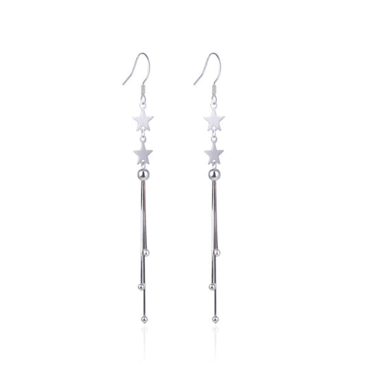 S925 Sterling Silver Lucky Motif Earrings - Natural Style Cultural Symbol Dangle Earrings