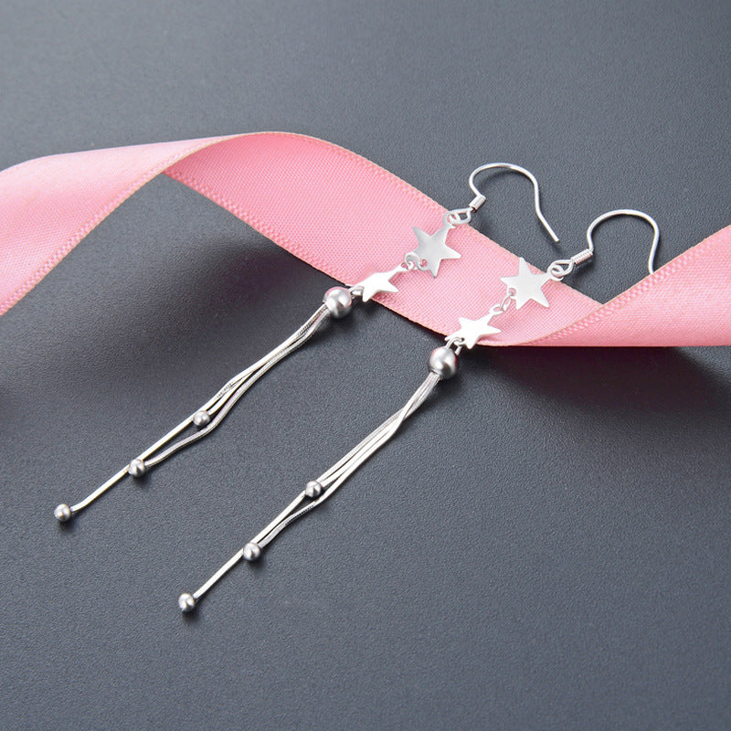 S925 Sterling Silver Lucky Motif Earrings - Natural Style Cultural Symbol Dangle Earrings