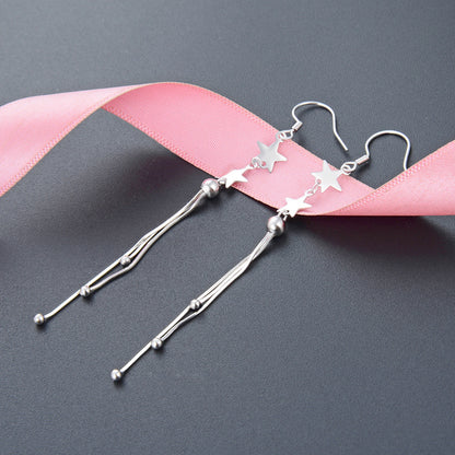 S925 Sterling Silver Lucky Motif Earrings - Natural Style Cultural Symbol Dangle Earrings