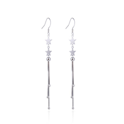 S925 Sterling Silver Lucky Motif Earrings - Natural Style Cultural Symbol Dangle Earrings