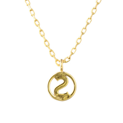 Golden Copper Cross Chain Necklace with Circular Pendant