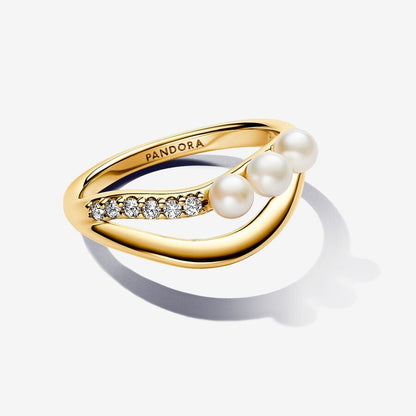 14K Gold Plated Pearl Statement Ring