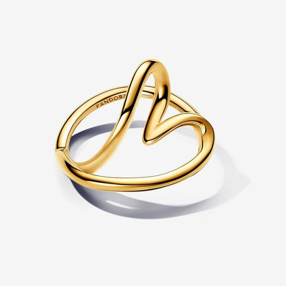 Sculptural Heart Ring 14K Gold Plated