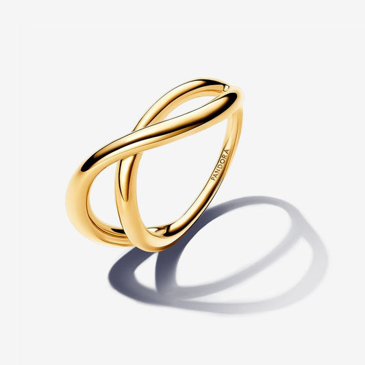 14k Gold Plated Infinity Ring Wavy Architectural