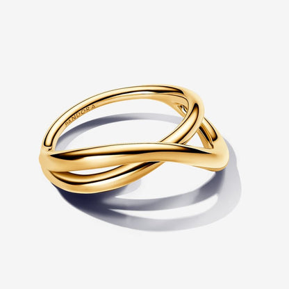 14k Gold Plated Infinity Ring Wavy Architectural