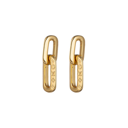 18K Gold Plated Geometric Paperclip Hoop Earrings for Women - Sweet & Edgy Style