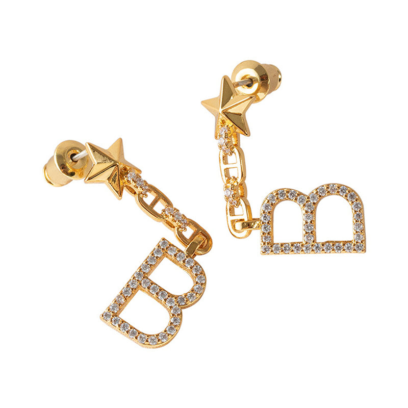 18K Gold Plated Initial/Number Earrings - Minimalist Personalized Jewelry
