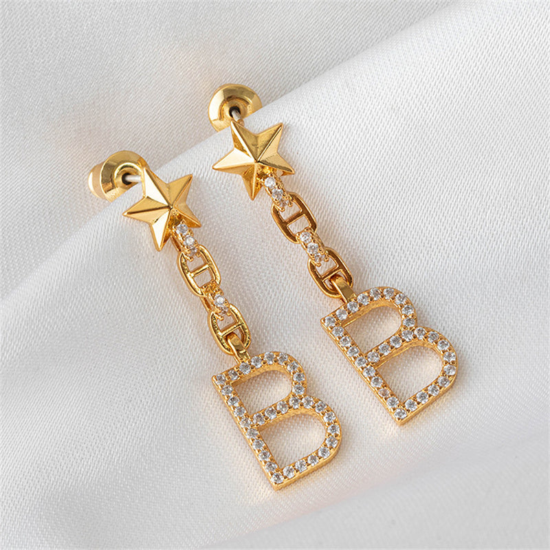 18K Gold Plated Initial/Number Earrings - Minimalist Personalized Jewelry