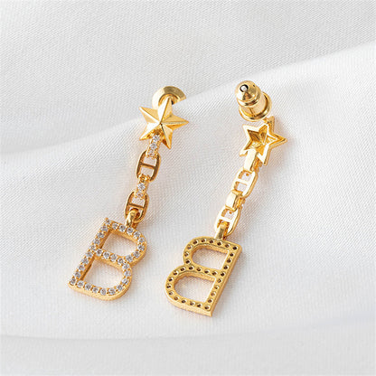 18K Gold Plated Initial/Number Earrings - Minimalist Personalized Jewelry
