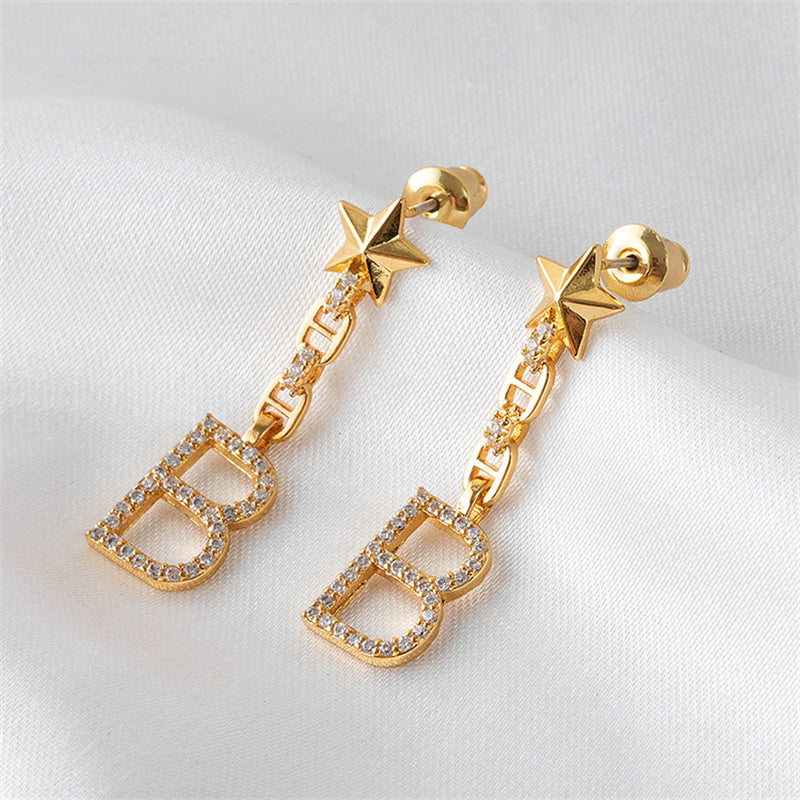 18K Gold Plated Initial/Number Earrings - Minimalist Personalized Jewelry