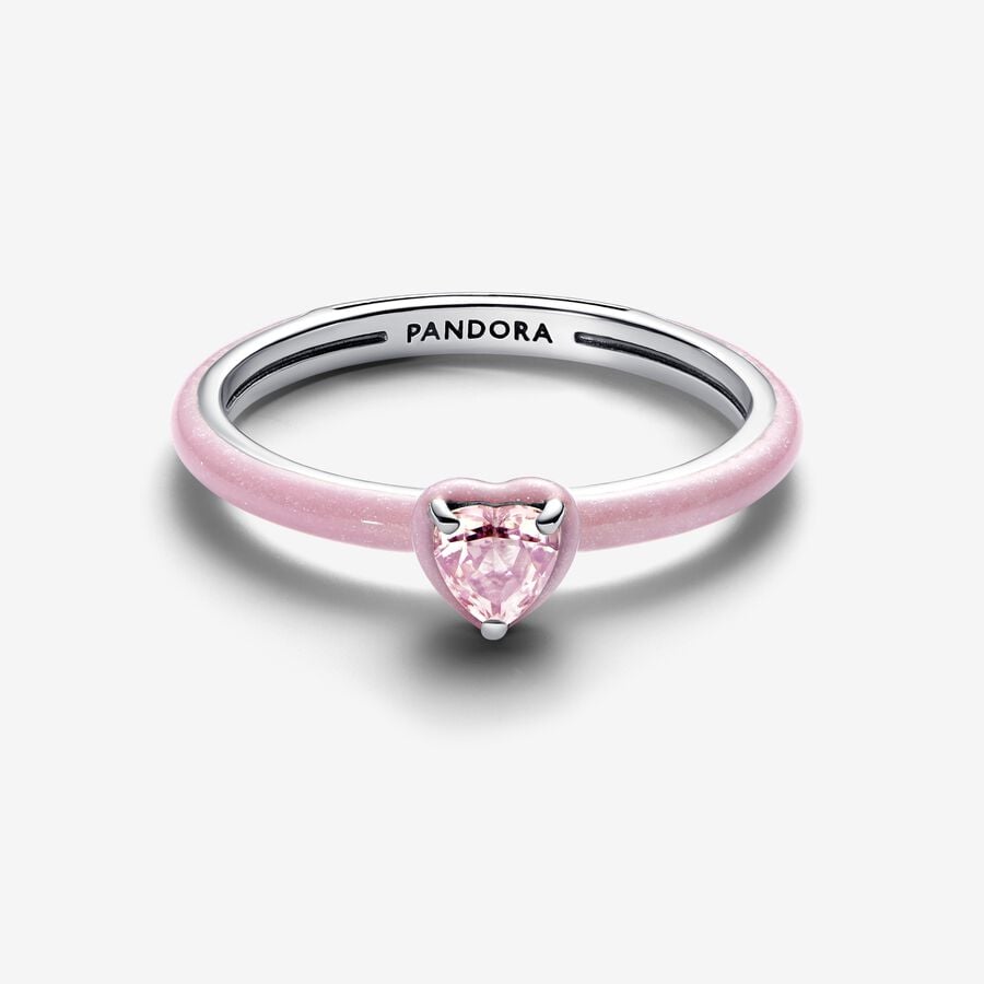 Self Love Heart Ring Pink Enamel