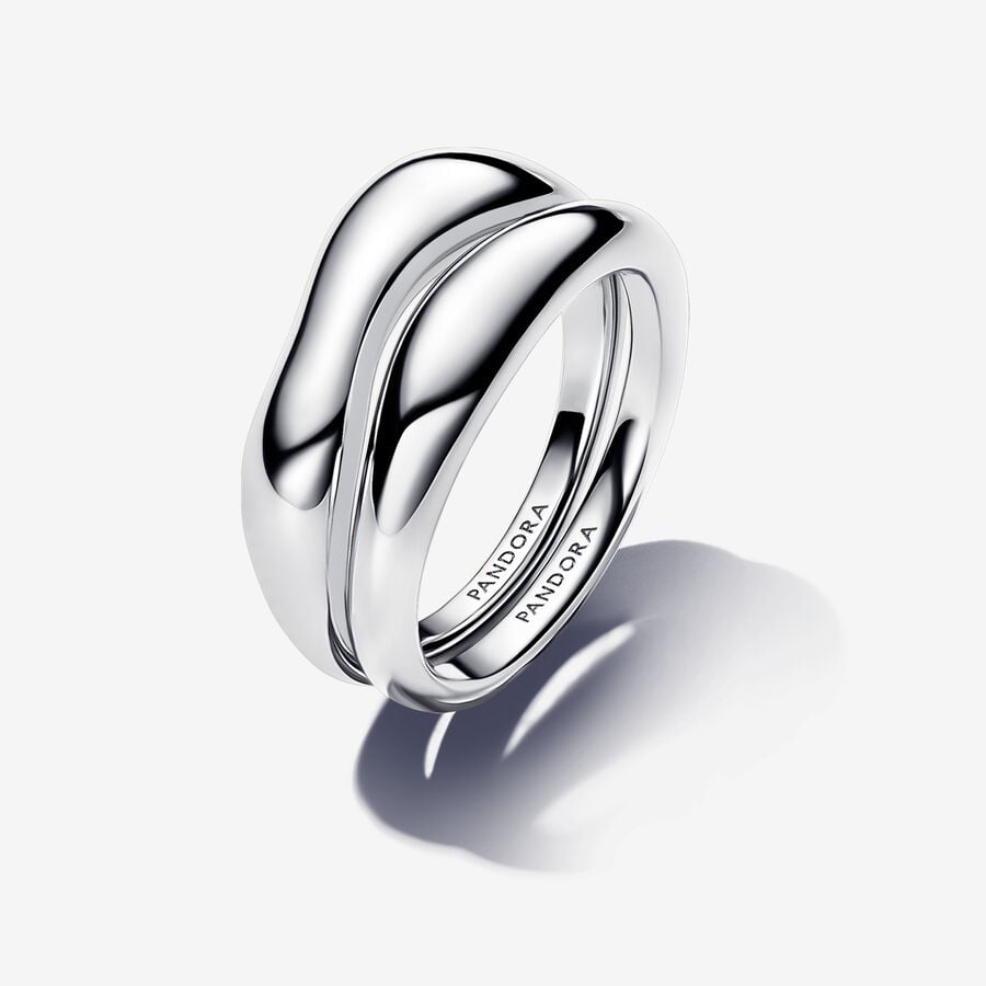 Organically Shaped Sterling Silver Stacking Rings