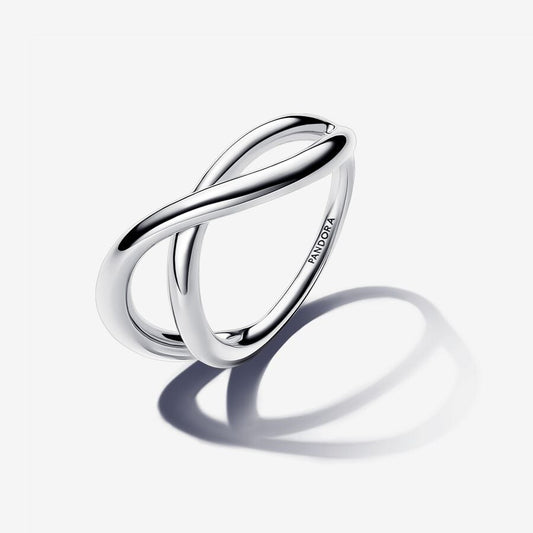 Organically Shaped Infinity Ring Sterling Silver Wave Design
