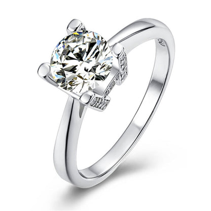 1CT D Color Moissanite Solitaire Ring - 925 Sterling Silver Women's Engagement Ring