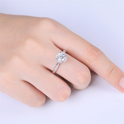 1CT Floral Moissanite Engagement Ring - 925 Sterling Silver Diamond Simulant Wedding Band