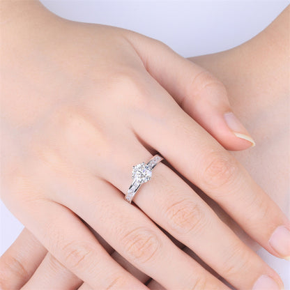 1CT Moissanite Eternity Band - Certified 925 Sterling Silver Wedding Ring with D Color Stones