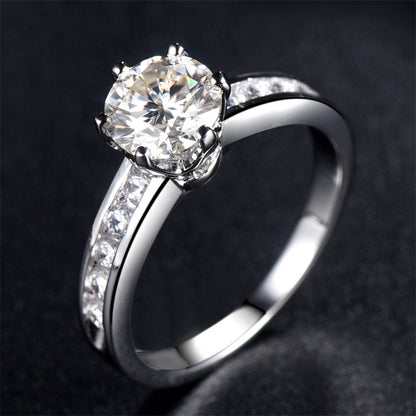 1CT Moissanite Eternity Band - Certified 925 Sterling Silver Wedding Ring with D Color Stones