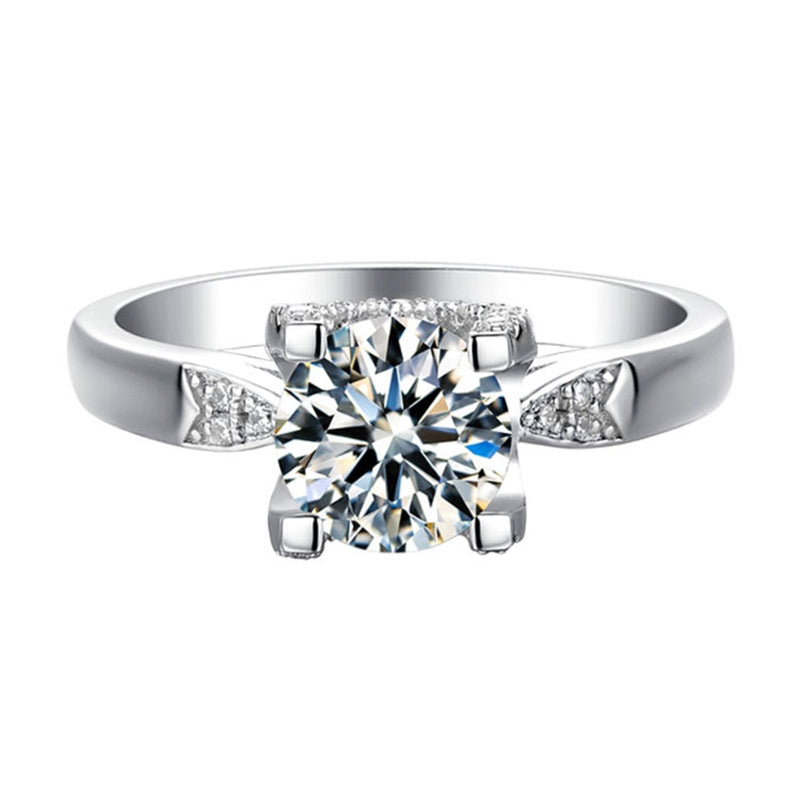 1 Carat Bullhead Four-Prong Moissanite Engagement Ring - 925 Sterling Silver Wedding Jewelry