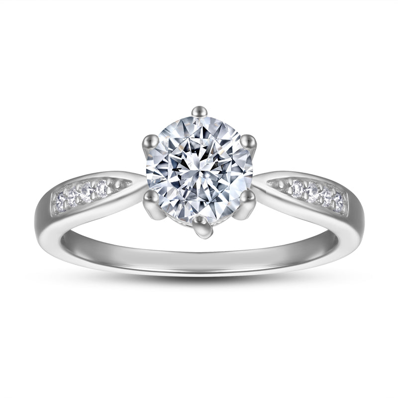 1 Carat CZ Solitaire S925 Sterling Silver Ring – Elegant Rose/White Gold Plated Bridal Jewelry