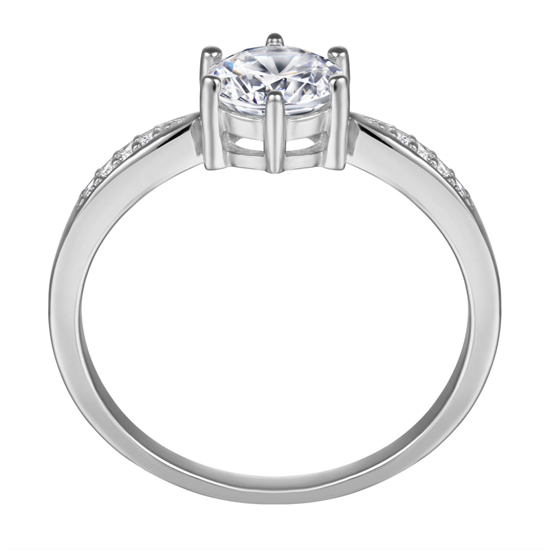 1 Carat CZ Solitaire S925 Sterling Silver Ring – Elegant Rose/White Gold Plated Bridal Jewelry