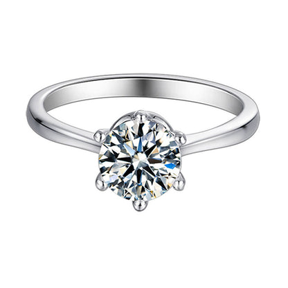 1 Carat Moissanite Solitaire Ring - 925 Sterling Silver Minimalist Engagement Ring