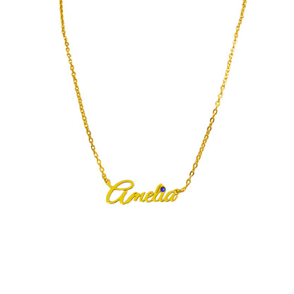 Gold Necklace with Letter Pendant