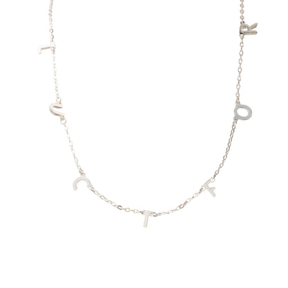 Silver Copper Alloy O-Chain Necklace with Letter Pendant