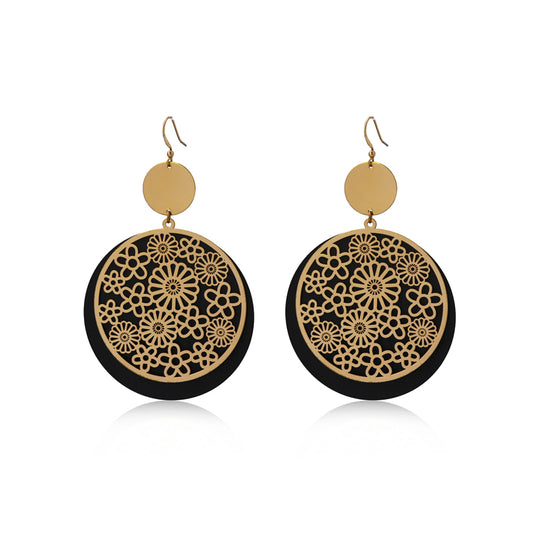 Artisan Flower Circle Earrings - Nature-Inspired Jewelry