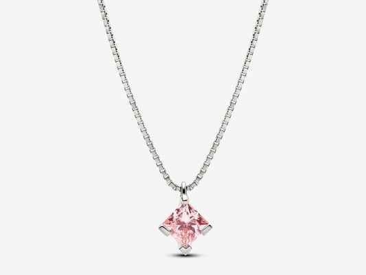 Lab-grown Pink Diamond Pendant Necklace 1.00 carat tw 14k White Gold