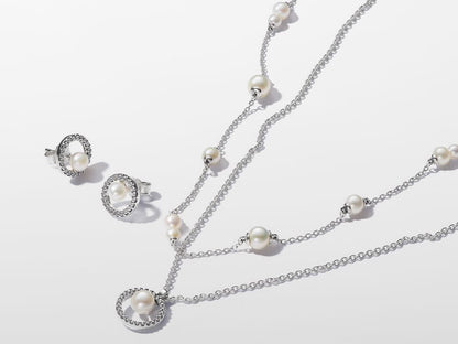 Treated Freshwater Cultured Pearl Station Chain Necklace