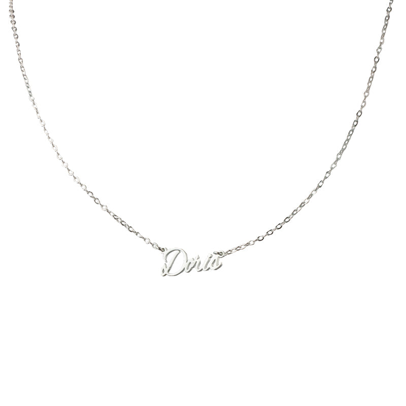 Unique silver letter pendant O-shaped chain necklace