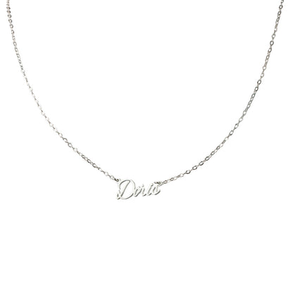 Unique silver letter pendant O-shaped chain necklace