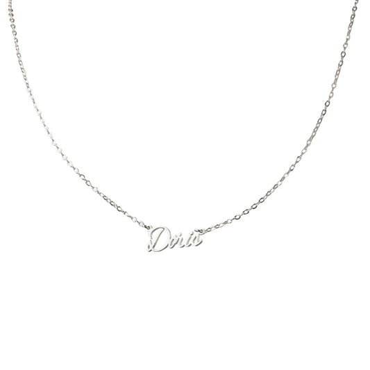 Unique silver letter pendant O-shaped chain necklace