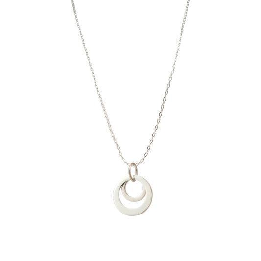 Chic silver ring pendant O-chain necklace