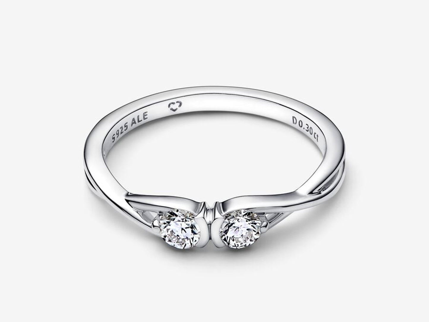 Lab-grown Diamond Double Facing Ring 0.30 carat tw Sterling Silver