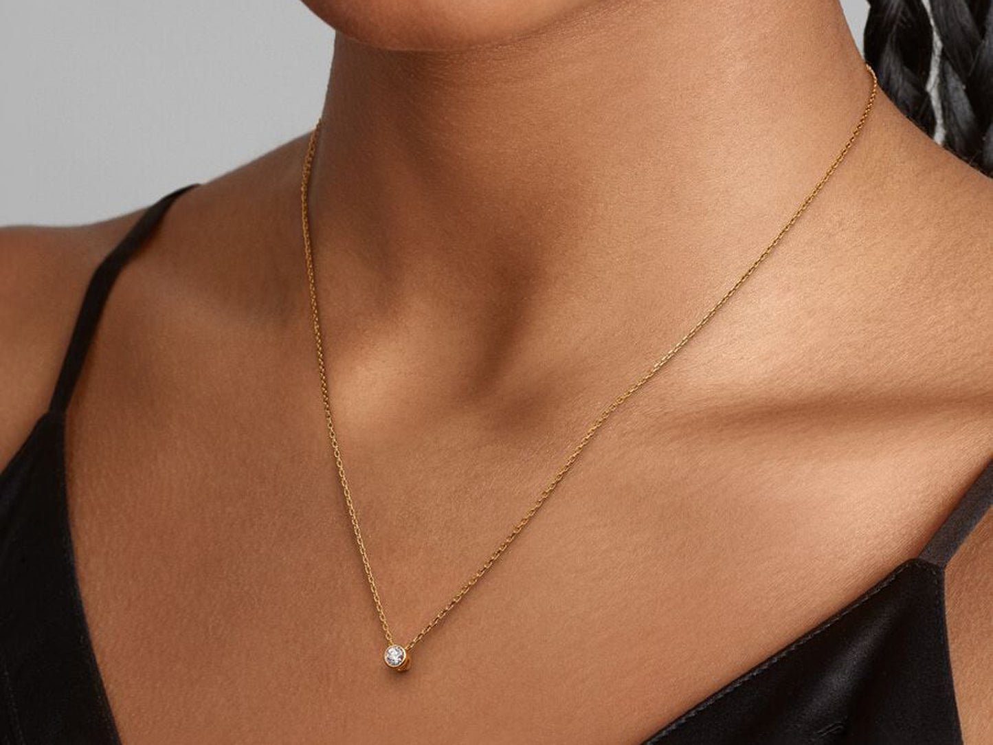 Lab-grown Diamond Bezel Pendant Necklace 0.15 carat tw 14k Gold
