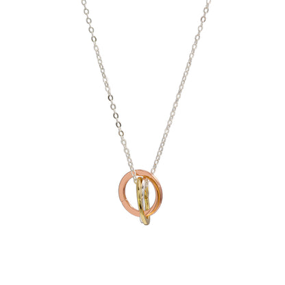 Geometric Copper Alloy O-Chain Necklace with Circle Pendant
