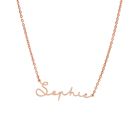 Fashionable rose gold letter pendant O-shaped necklace