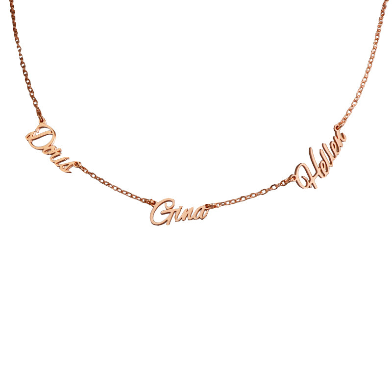 Fashionable rose gold letter pendant O-shaped necklace