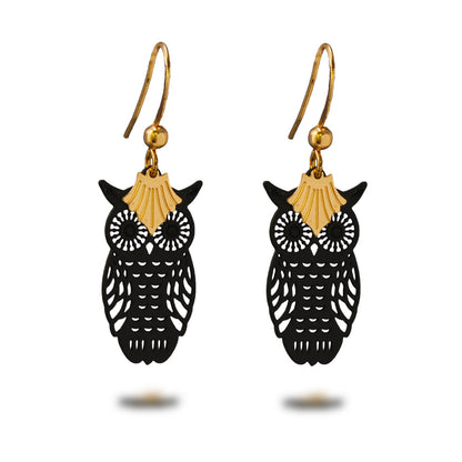 Handcrafted Copper Owl Earrings - Symmetric & Asymmetric Design