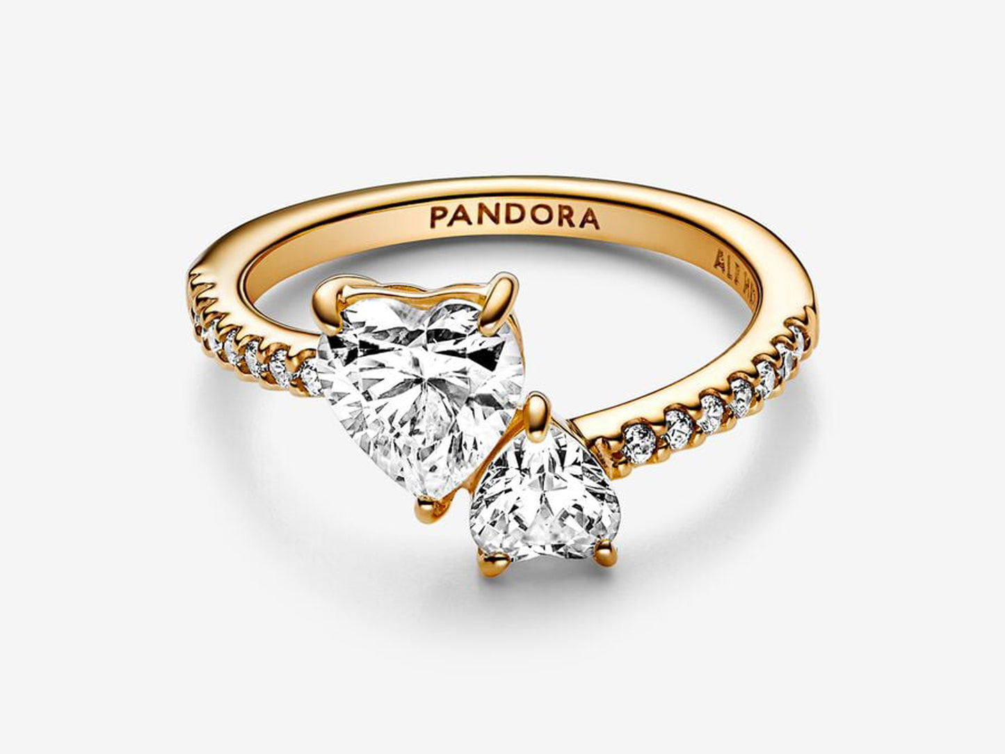 Double Heart Sparkling Ring