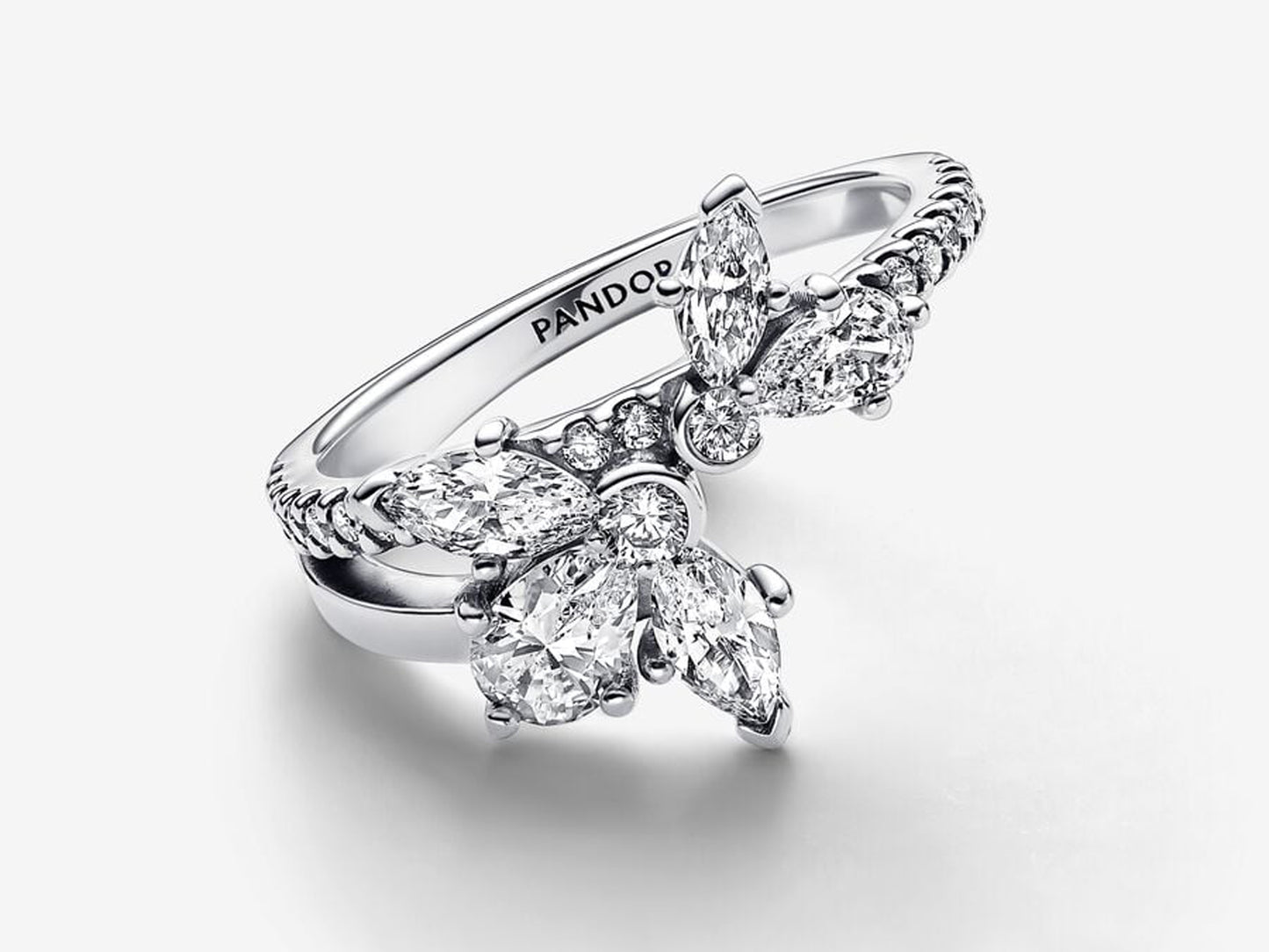 Sparkling Asymmetrical Herbarium Cluster Ring