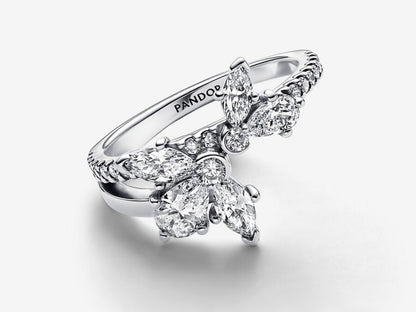 Sparkling Asymmetrical Herbarium Cluster Ring